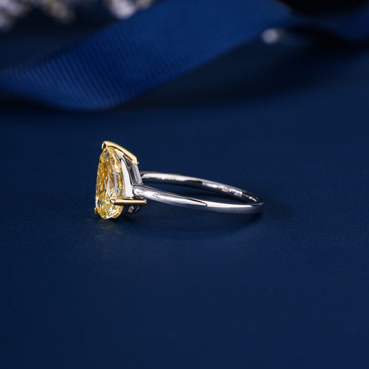 3.00 TCW Toi et Moi Ring , Oval and Pear Cut Engagement Ring ,Two Stone Bridal Ring