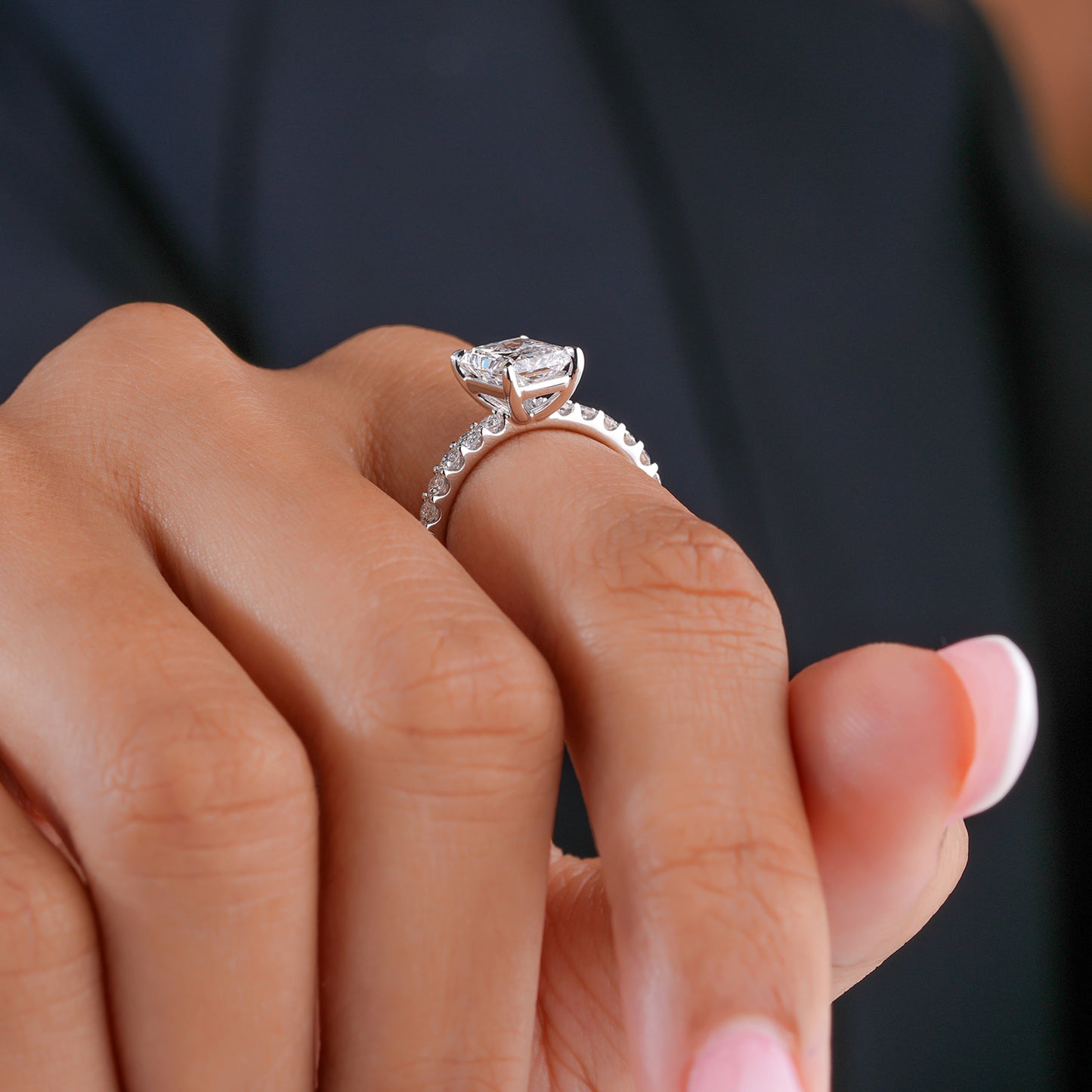 2.00 Ct Radiant Cut Lab Grown Diamond Engagement Ring