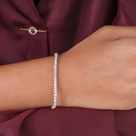 Round Lab Grown Diamond Tennis Bracelet