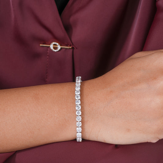 Round Lab Grown Diamond Tennis Bracelet
