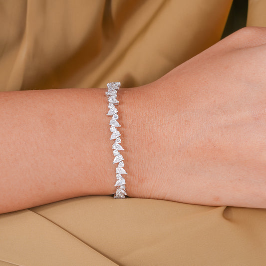 Pear-Round Lab Grown Diamond Mixed Cut Tennis Bracelet