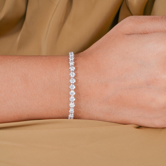 Round Lab Grown Diamond Tennis Bracelet