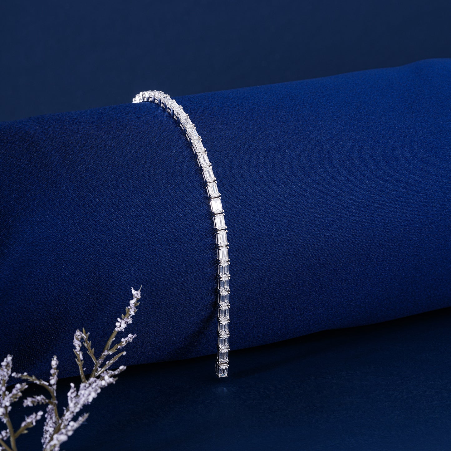 Emerald Cut Lab Grown Diamond Tennis Bracelet