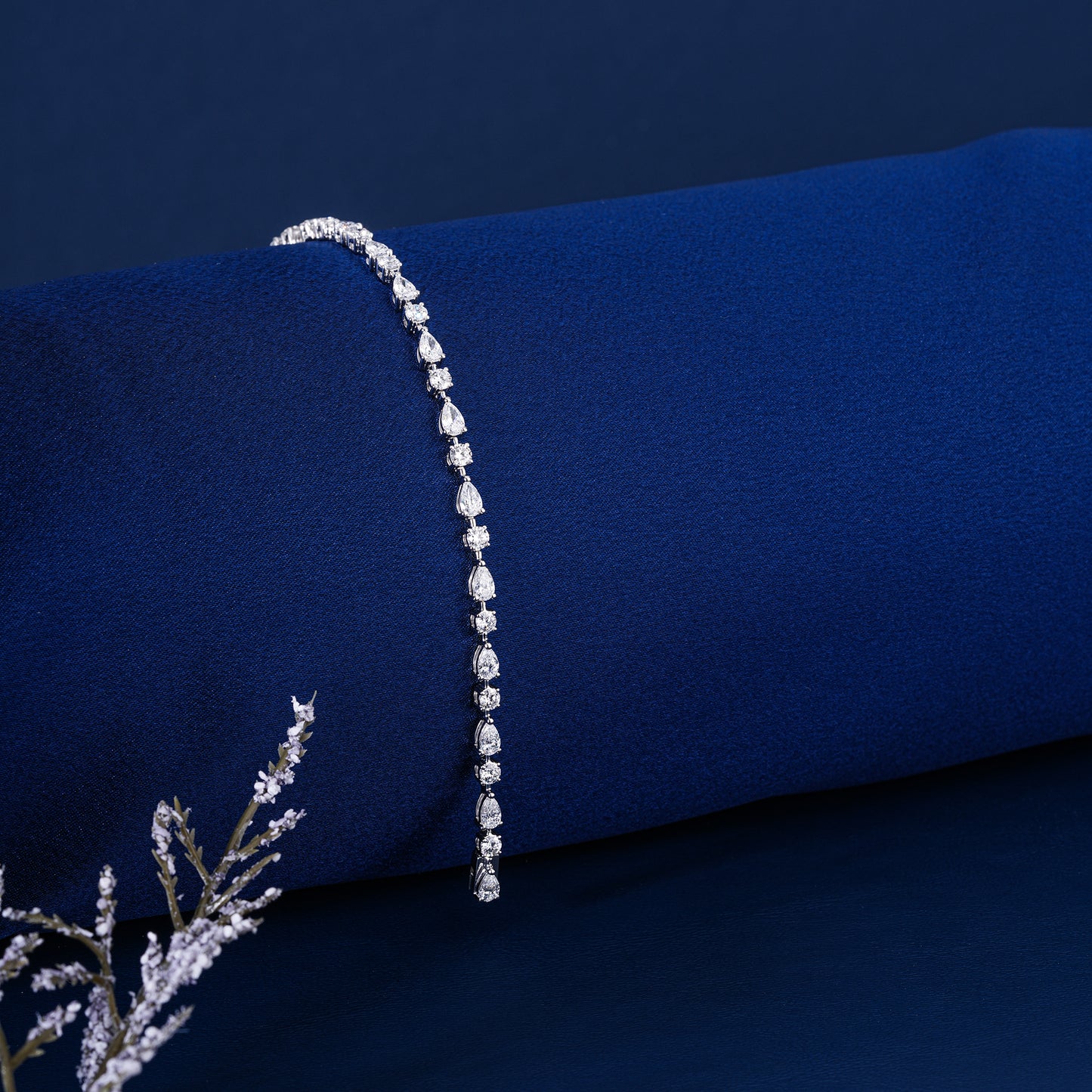 Pear & Round Lab Grown Diamond Tennis Bracelet