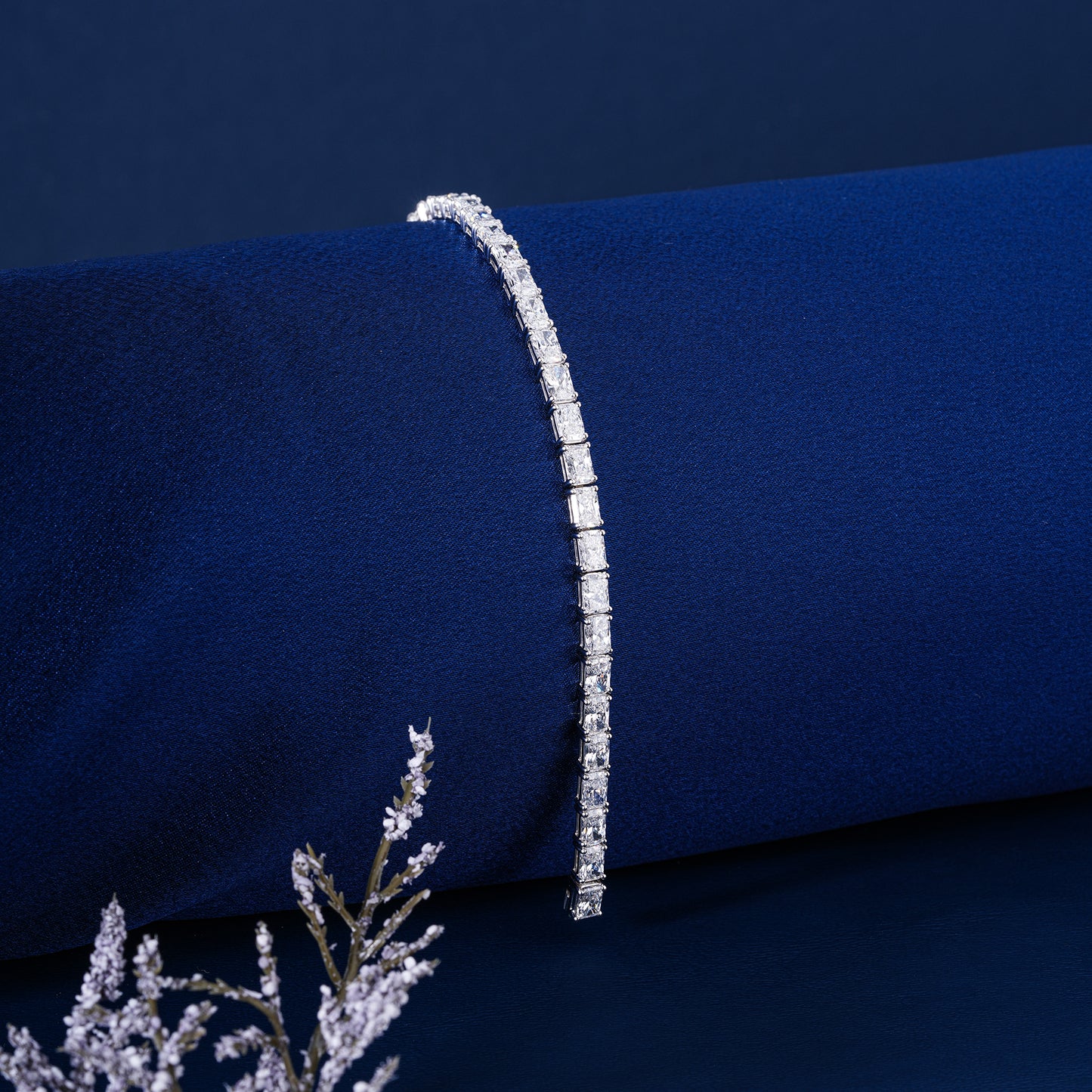 Elongated Radiant Cut Lab Grown Tennis Bracelet