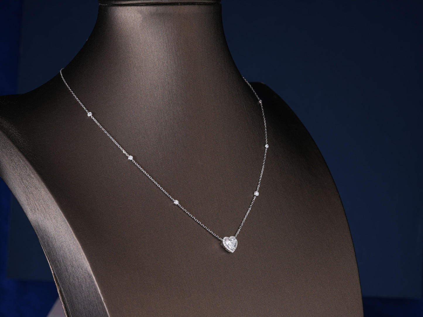 3.1 Carat Brilliant Heart Cut halo set Pendant