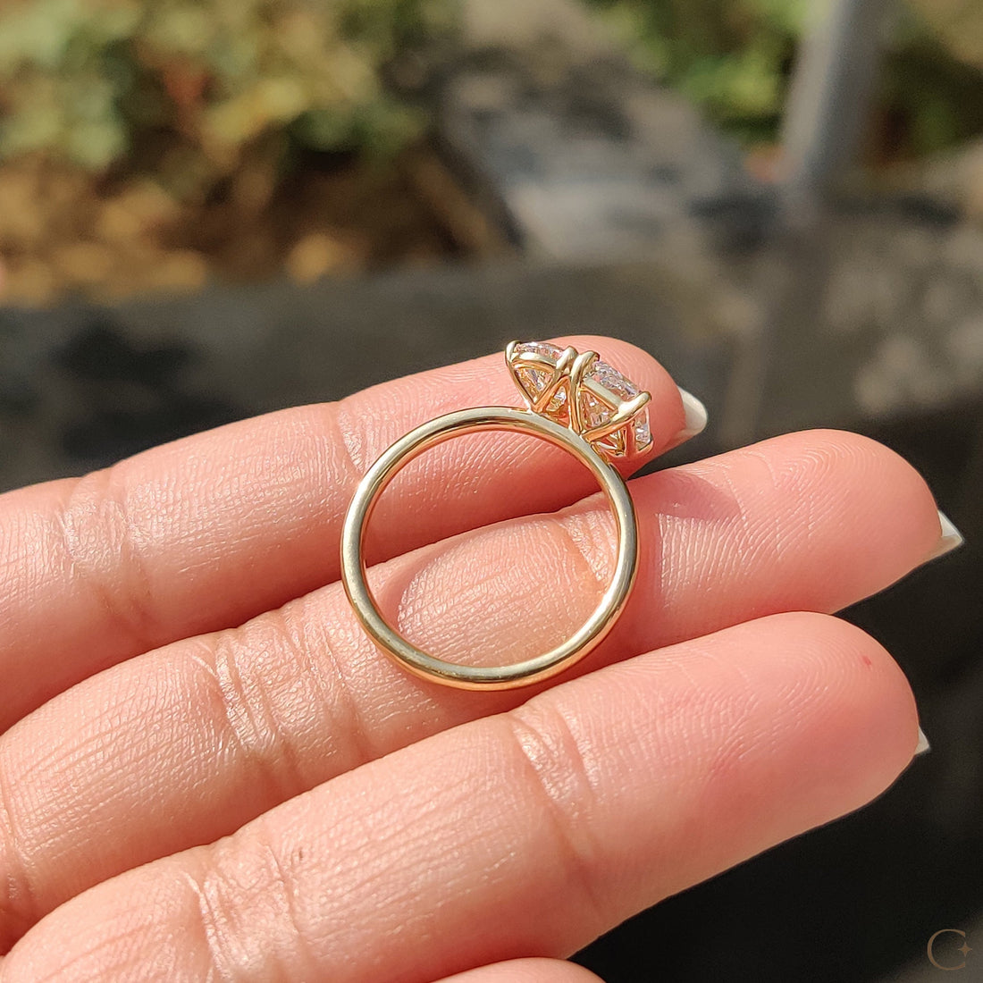 2 Stone Engagement Ring With Pear And Radiant Diamond