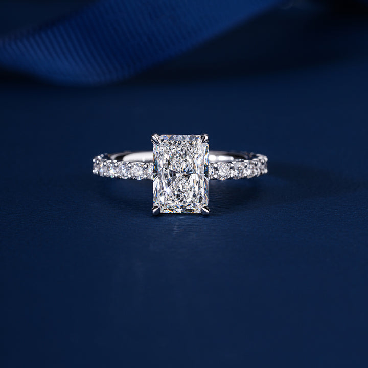 2.1 Ct Radiant Cut Lab Grown Diamond Engagement Ring