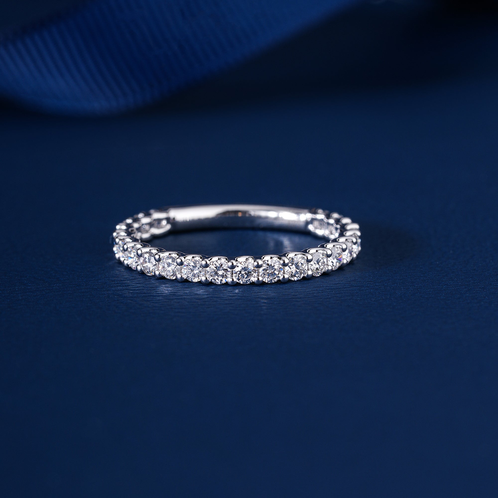 0.7 Ct Round Cut Lab Grown Diamond Eternity  Minimalist Stackable Wedding Band