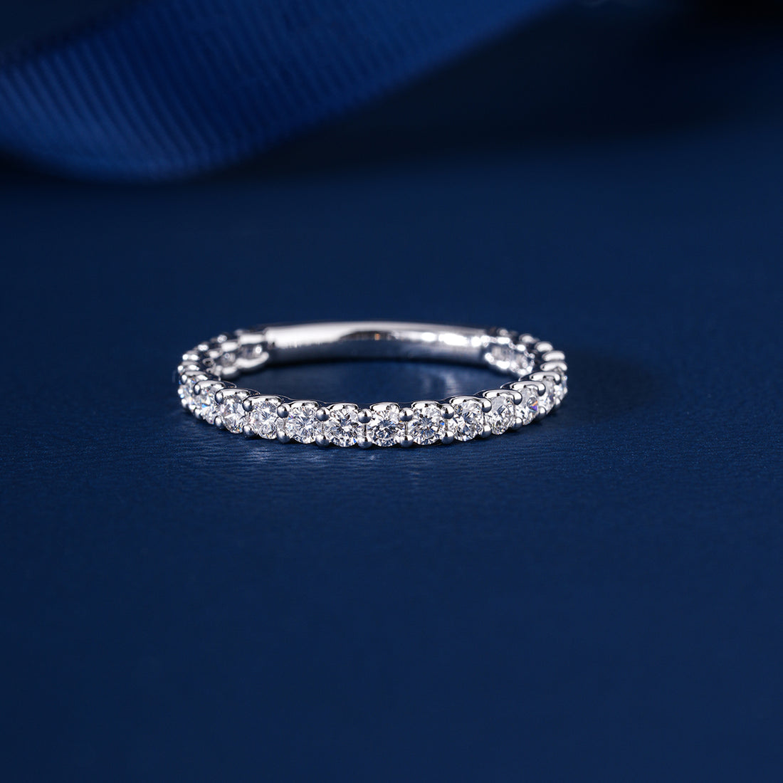 0.7 Ct Round Cut Lab Grown Diamond Eternity  Minimalist Stackable Wedding Band