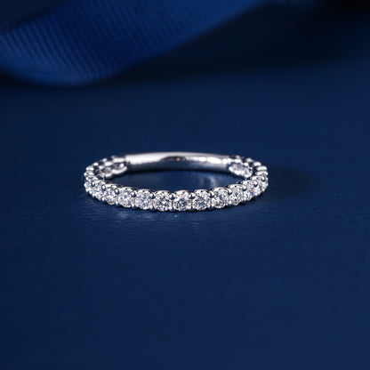 0.7 Ct Round Cut Lab Grown Diamond Eternity  Minimalist Stackable Wedding Band