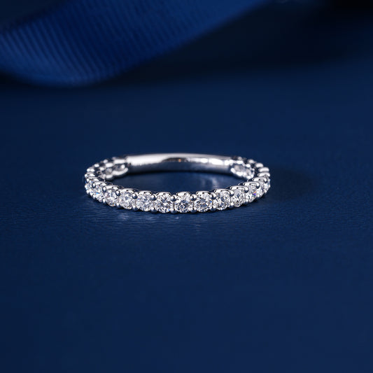 0.7 Ct Round Cut Lab Grown Diamond Eternity  Minimalist Stackable Wedding Band