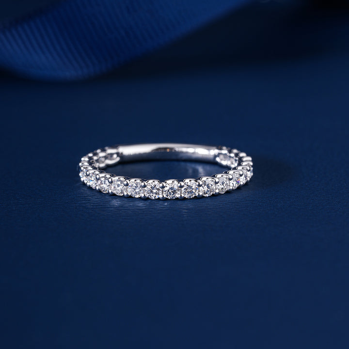 0.7 Ct Round Cut Lab Grown Diamond Eternity  Minimalist Stackable Wedding Band