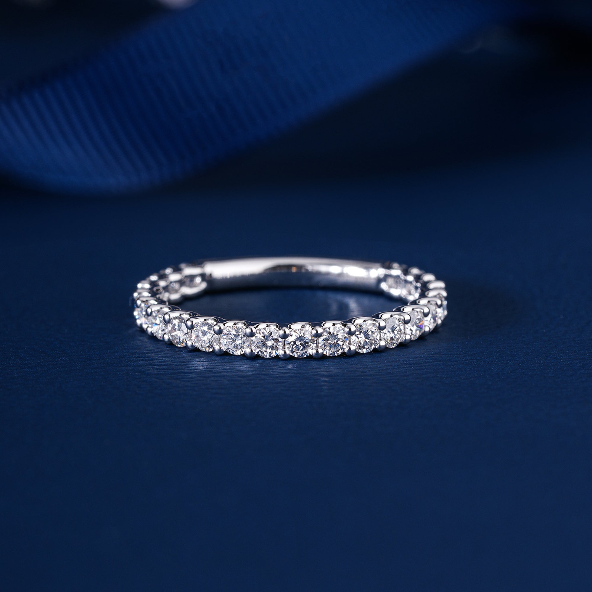 1.65 ct Round Cut Lab Grown Diamond Full Eternity Bold Stackable Band