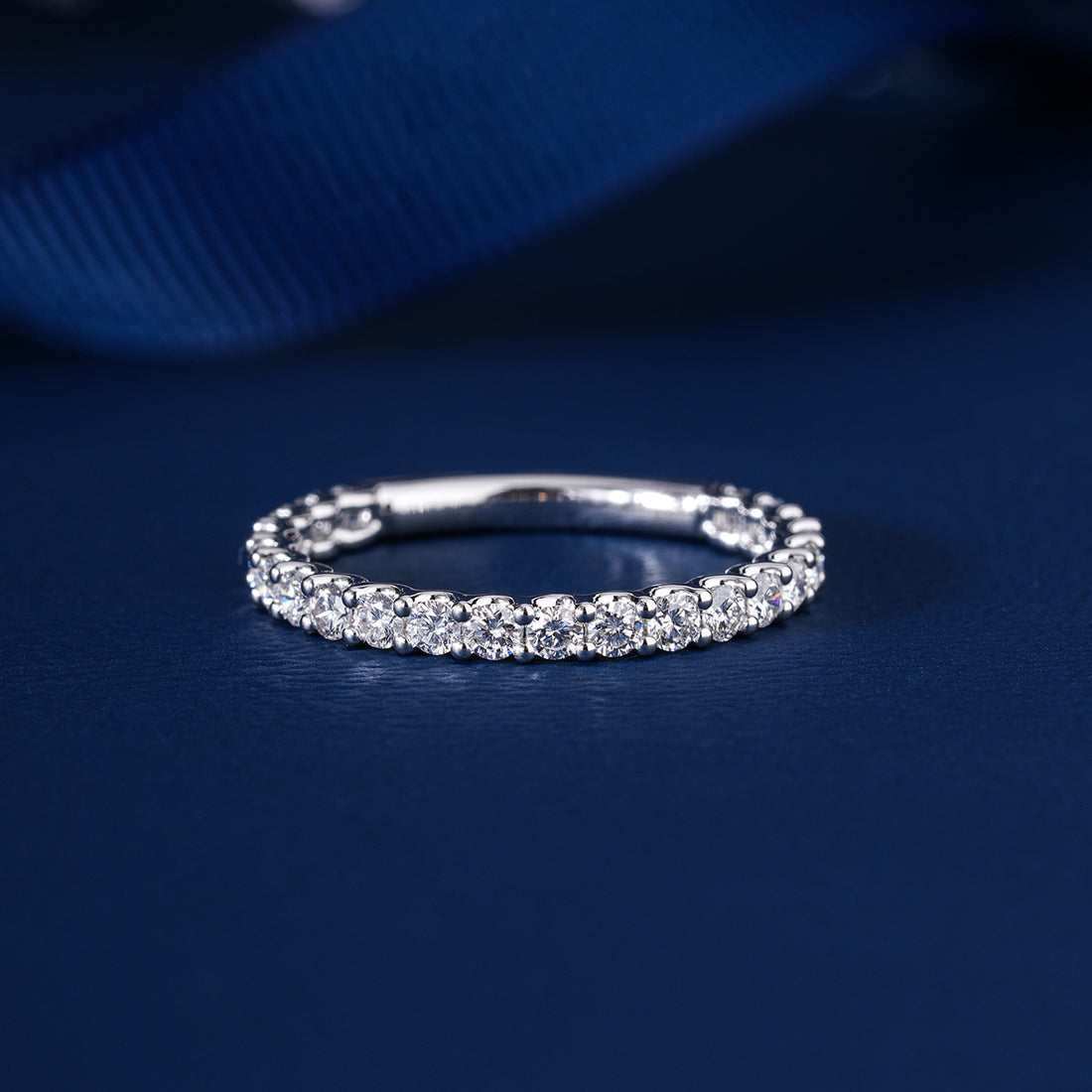 1.65 ct Round Cut Lab Grown Diamond Full Eternity Bold Stackable Band