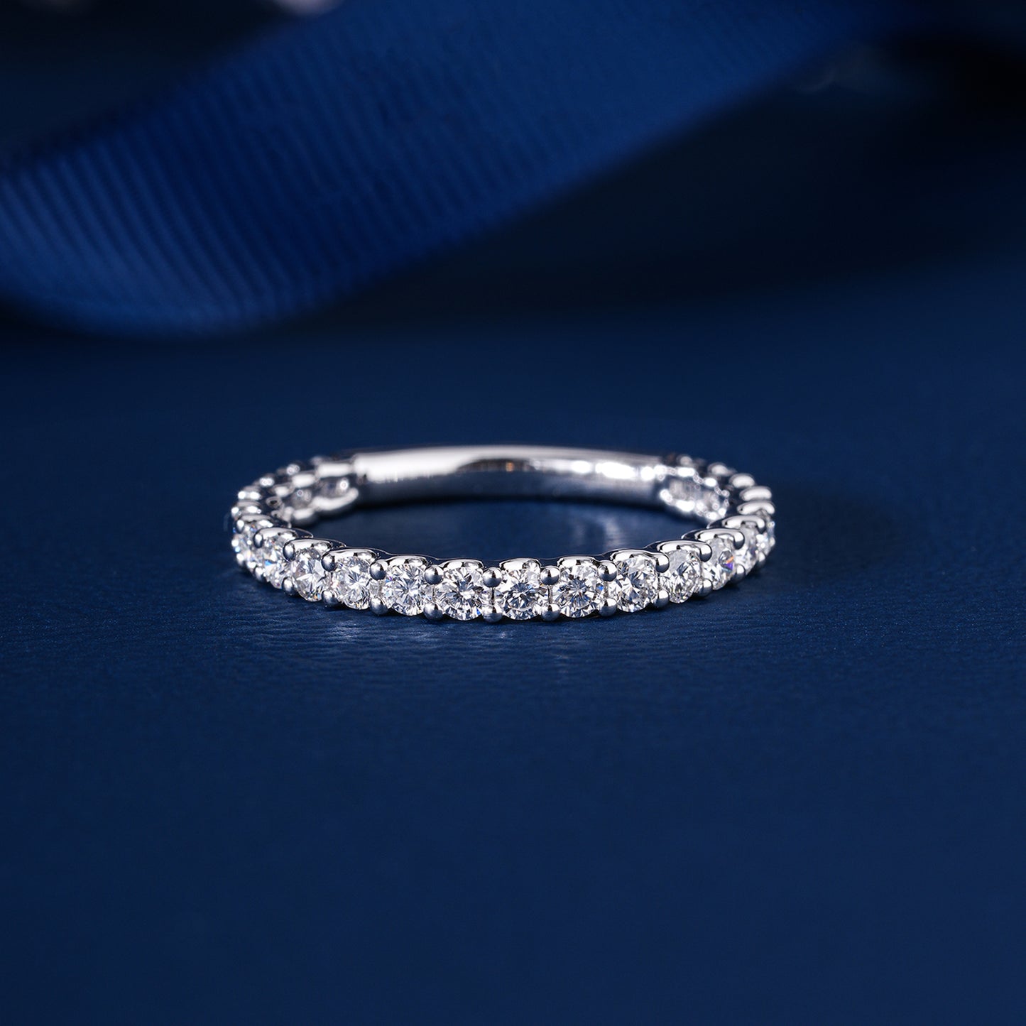 1.65 ct Round Cut Lab Grown Diamond Full Eternity Bold Stackable Band