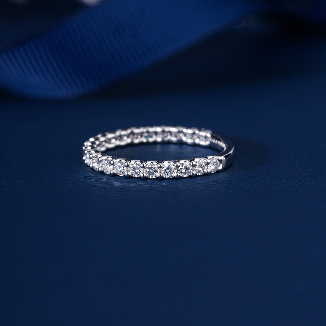 0.7 Ct Round Cut Lab Grown Diamond Eternity  Minimalist Stackable Wedding Band