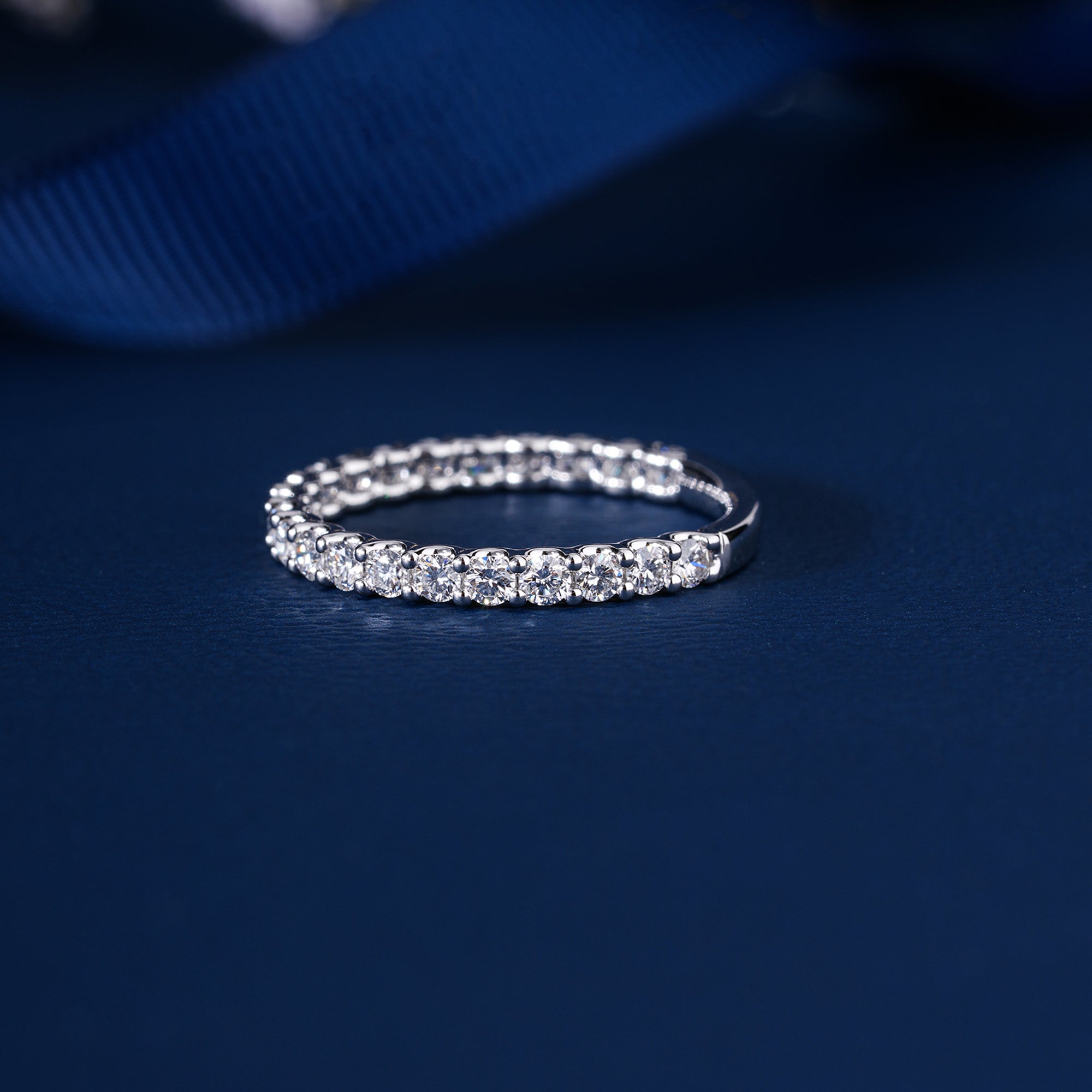 1.65 ct Round Cut Lab Grown Diamond Full Eternity Bold Stackable Band