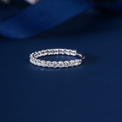 1.65 ct Round Cut Lab Grown Diamond Full Eternity Bold Stackable Band