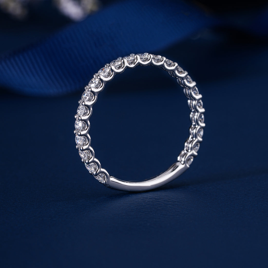 1.65 ct Round Cut Lab Grown Diamond Full Eternity Bold Stackable Band