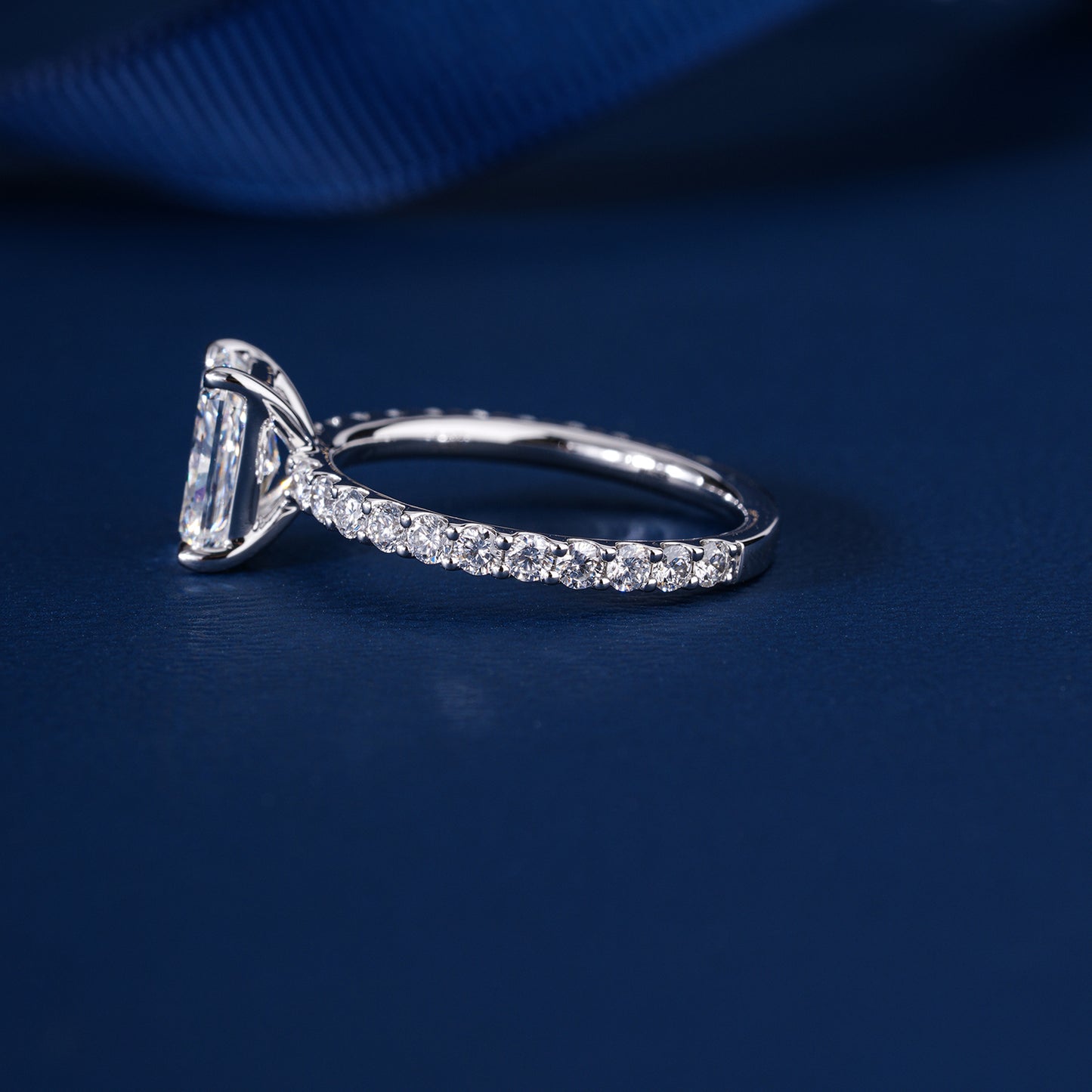2.00 Radiant Diamond Pave Setting Jewelry Sustainable Woman Engagement Ring
