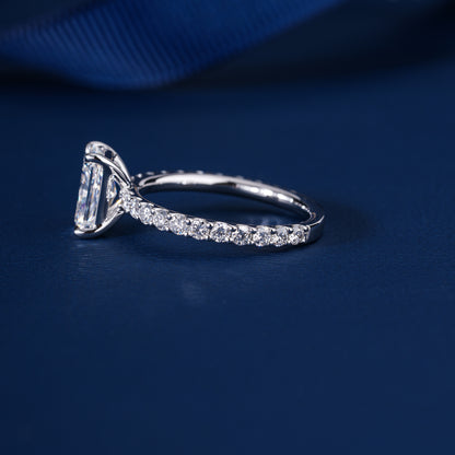 2.00 Radiant Diamond Pave Setting Jewelry Sustainable Woman Engagement Ring