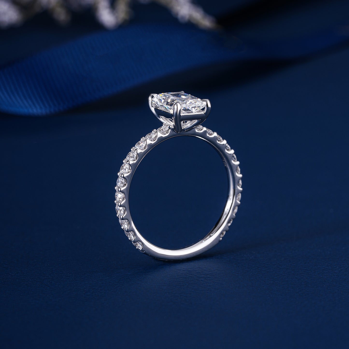 2.00 Radiant Diamond Pave Setting Jewelry Sustainable Woman Engagement Ring