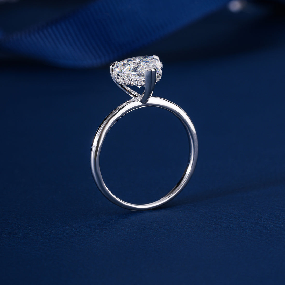 2 Ct Heart Shape Three Prong Set Conflict Free Diamond Solitaire Ring