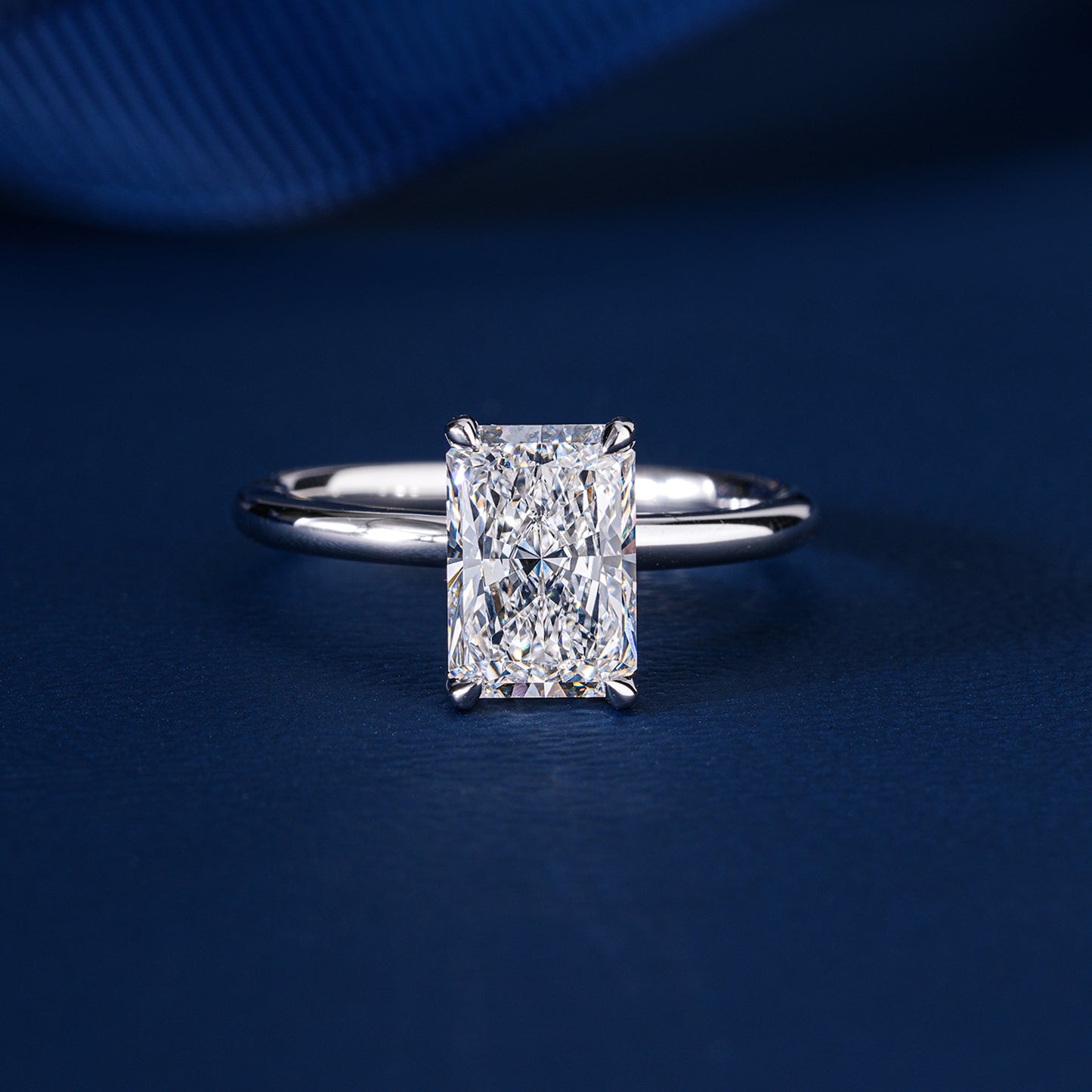 2.00 CT Radiant Cut Lab Grown Diamond Ring I Hidden Halo Engagement Ring