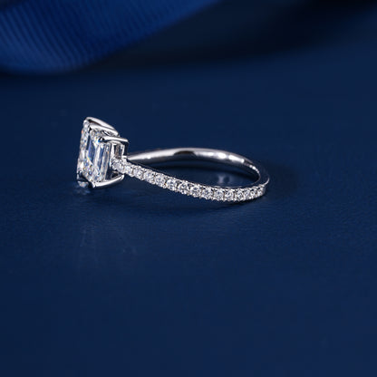 1.50 CT Toi et Moi Lab Grown Diamond Ring I Emerald Cut and Pear Engagement Ring