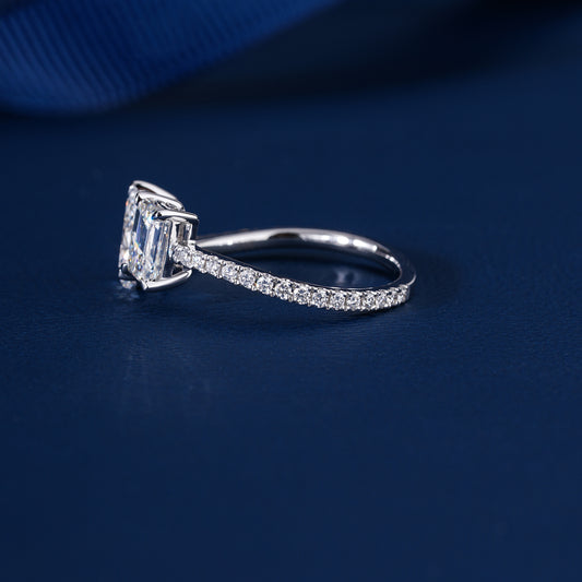 1.50 CT Toi et Moi Lab Grown Diamond Ring I Emerald Cut and Pear Engagement Ring