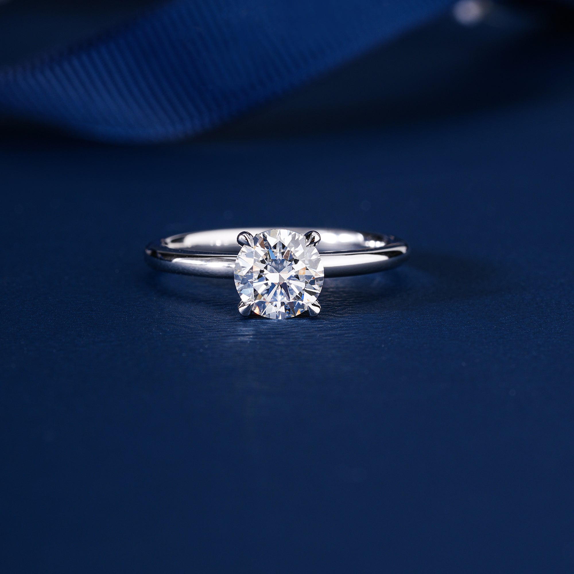 1.0 CTW Round Brilliant Cut Hidden Halo Solitaire Engagement Ring