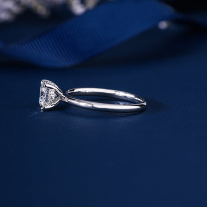 1.0 CTW Round Brilliant Cut Hidden Halo Solitaire Engagement Ring