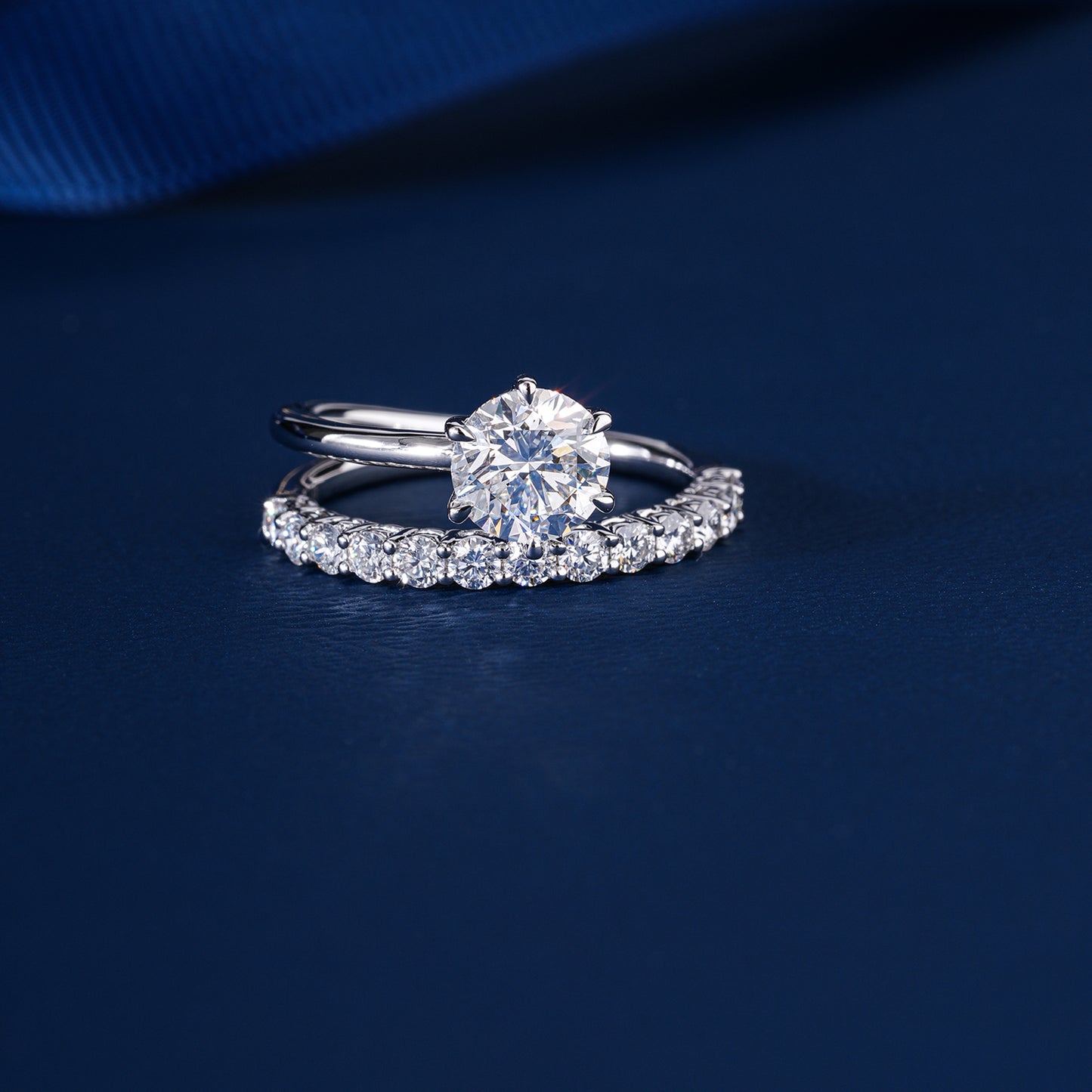 1.00 CT Round Brilliant Diamond with Eternity Band Engagement Ring