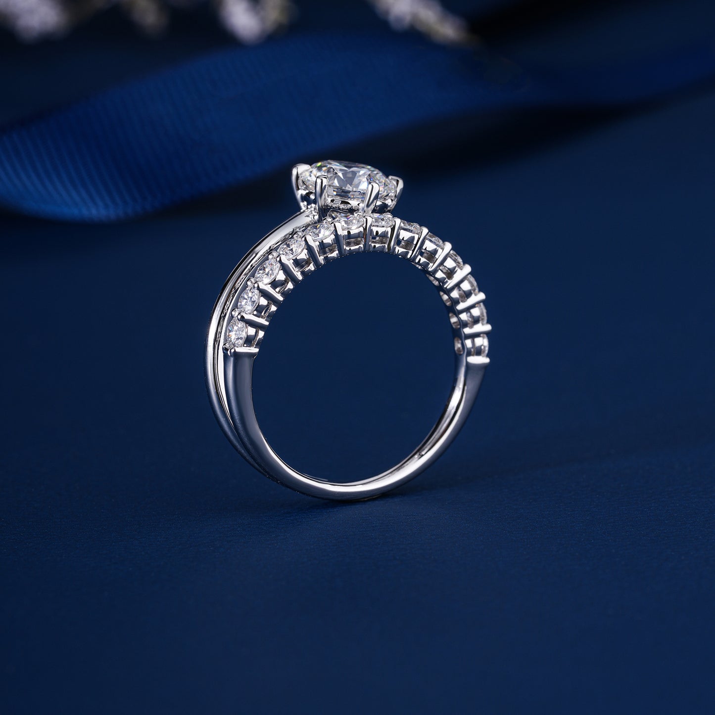 1.00 CT Round Brilliant Diamond with Eternity Band Engagement Ring
