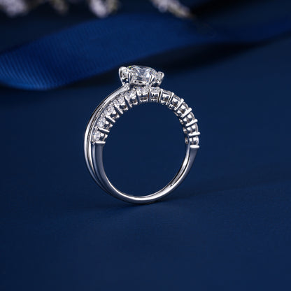 1.00 CT Round Brilliant Diamond with Eternity Band Engagement Ring