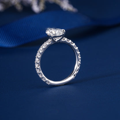 2.00 CT Pear Shaped Diamond Hidden Halo Pave Setting Engagement Ring