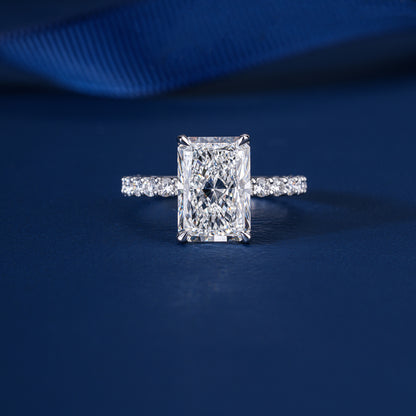 1.50 CT IGI Certified Lab Grown Radiant Cut Diamond Hidden Halo Ring