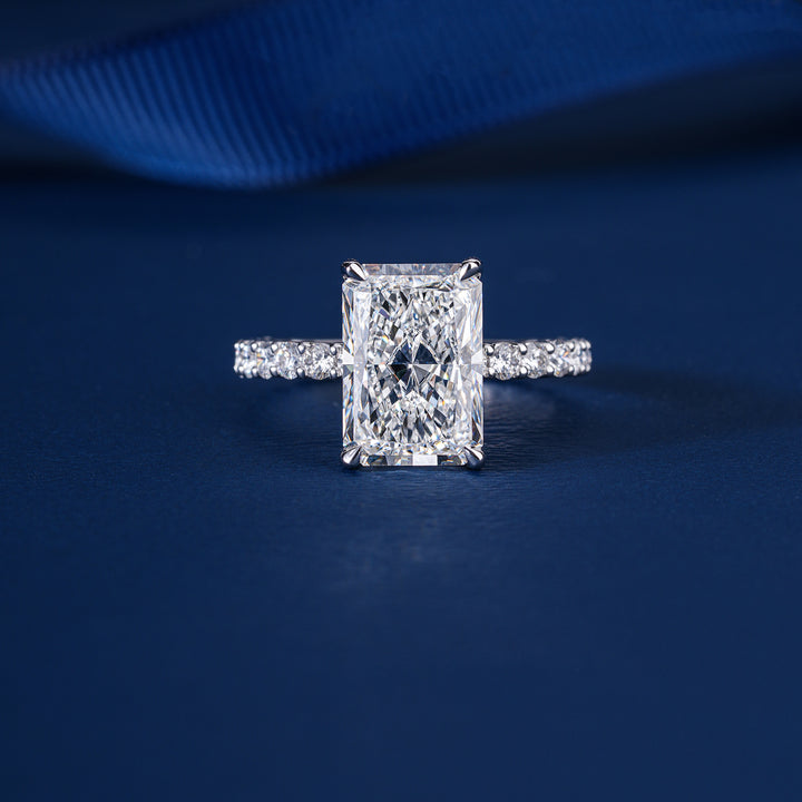 1.50 CT IGI Certified Lab Grown Radiant Cut Diamond Hidden Halo Ring