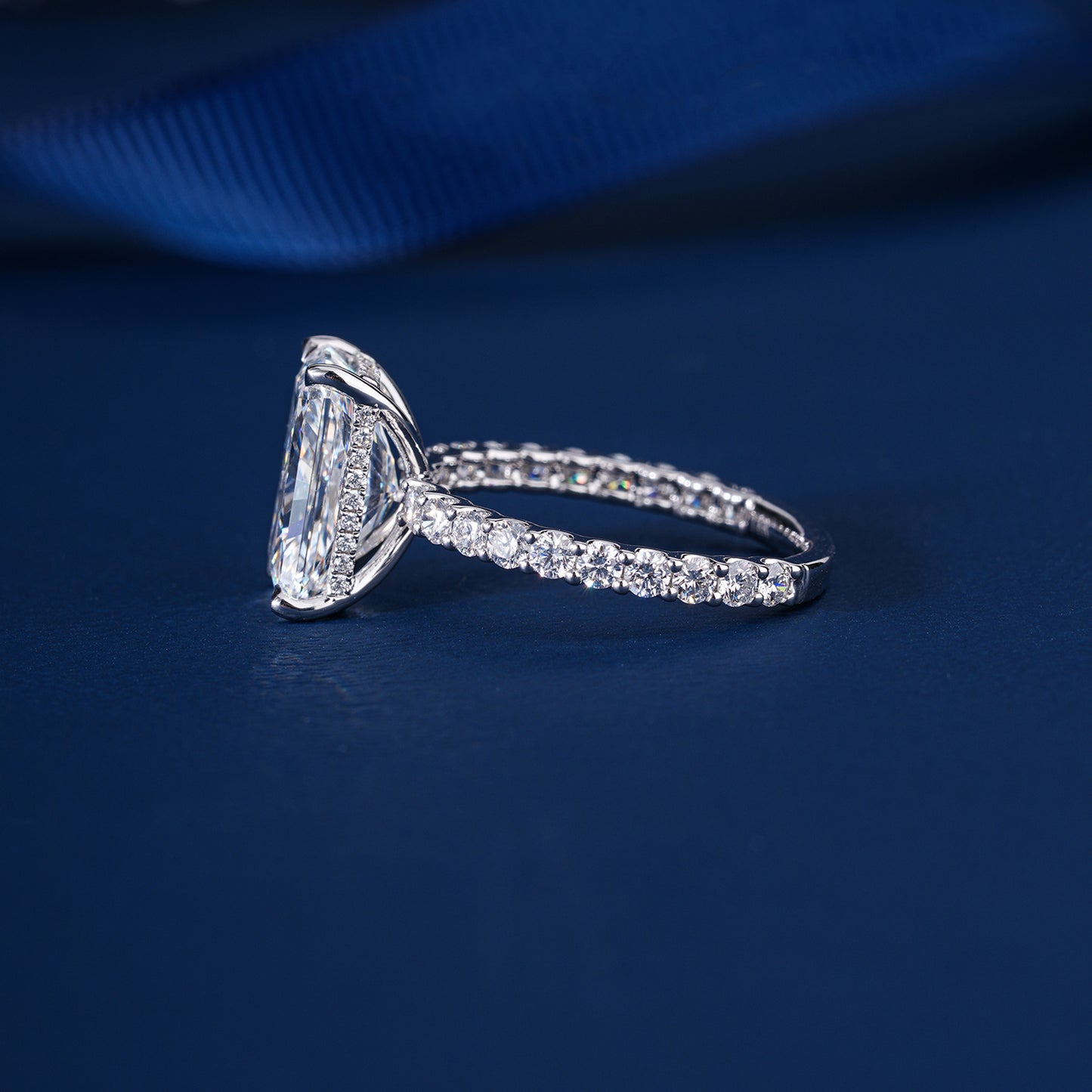 1.50 CT IGI Certified Lab Grown Radiant Cut Diamond Hidden Halo Ring