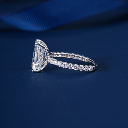 1.50 CT IGI Certified Lab Grown Radiant Cut Diamond Hidden Halo Ring