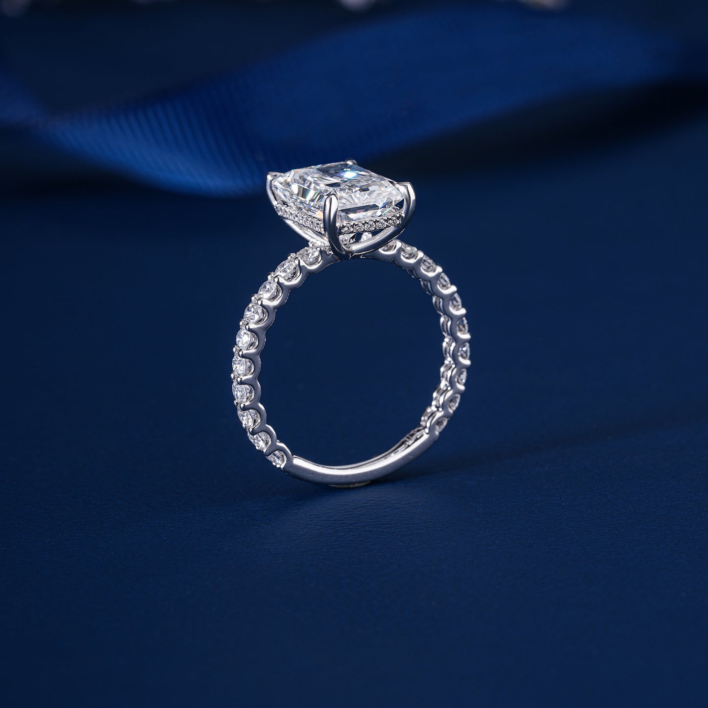 1.50 CT IGI Certified Lab Grown Radiant Cut Diamond Hidden Halo Ring