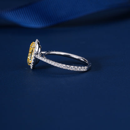 2.00 CT Oval yellow Diamond Lab Grown Diamond Engagement Ring