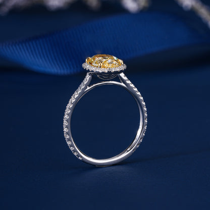 2.00 CT Oval yellow Diamond Lab Grown Diamond Engagement Ring