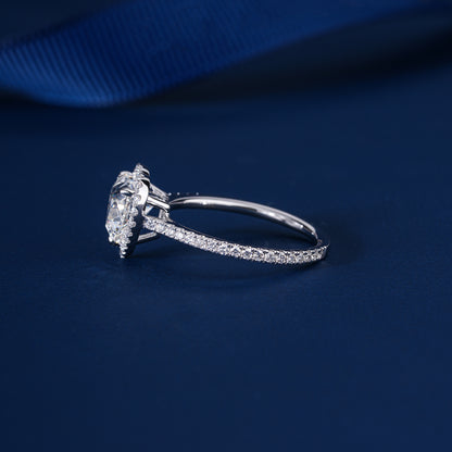 3.00 CT Romantic Heart Cut Diamond in with Sparkling Pave Shank Engagement ring