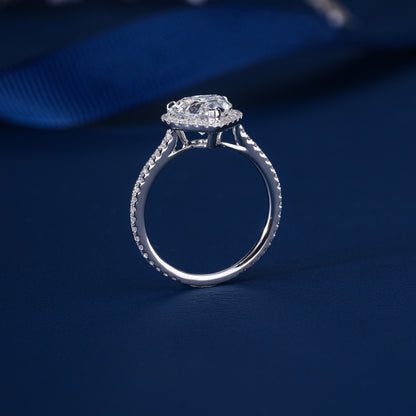 3.00 CT Romantic Heart Cut Diamond in with Sparkling Pave Shank Engagement ring