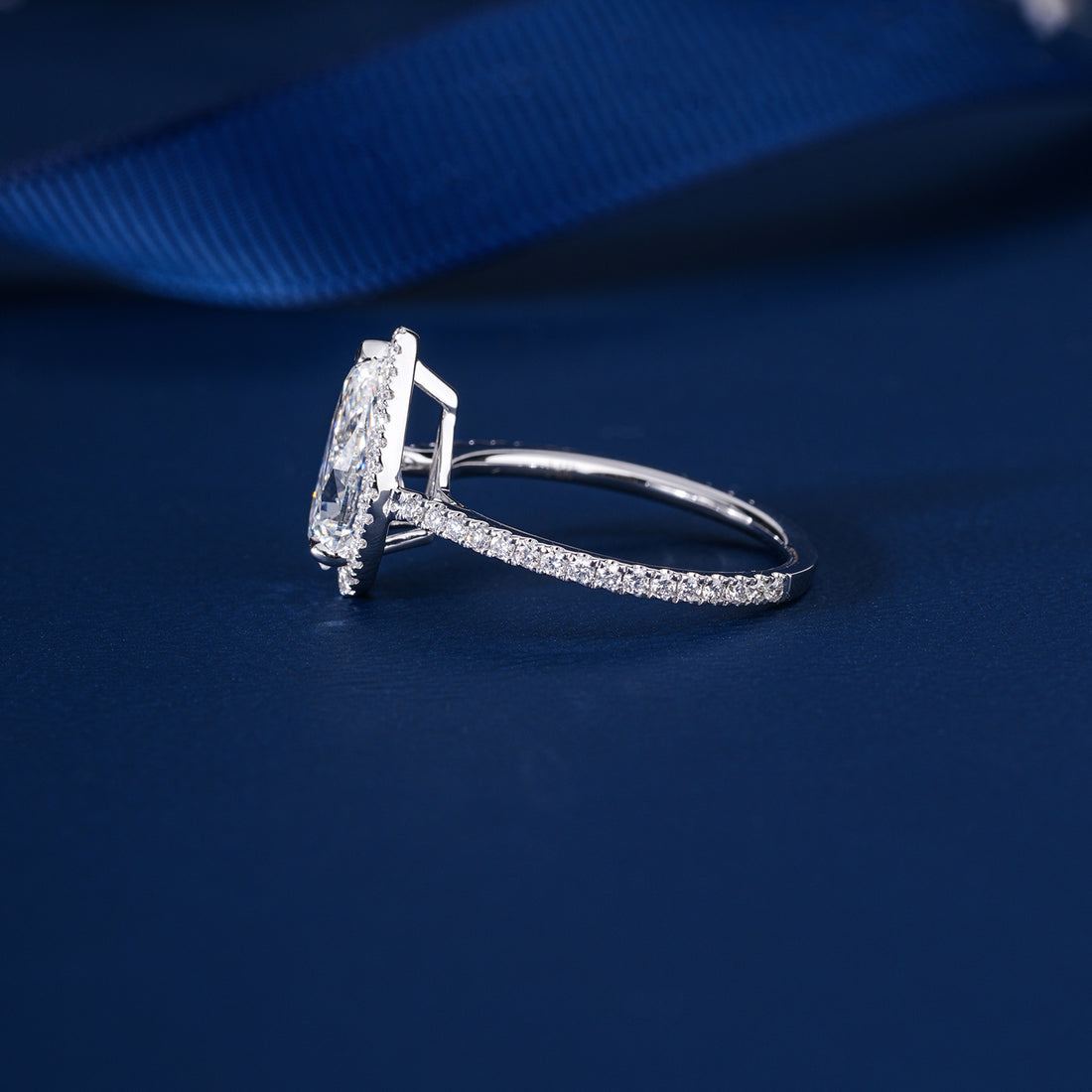 1.77 CT Heart Shape Lab Grown Diamond Ring Halo Setting Solid 14k Gold Pave Band Promise Engagement Anniversary Ring (Copy)