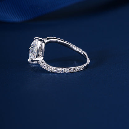 2.00 CT Toi Et Moi Lab Grown Diamond Double Pear Cut Engagement Ring