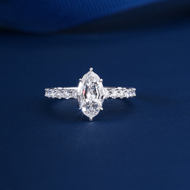 2.15 CT Marquise Cut Diamond Jewelry with Micro Pave Shank Engagement ring