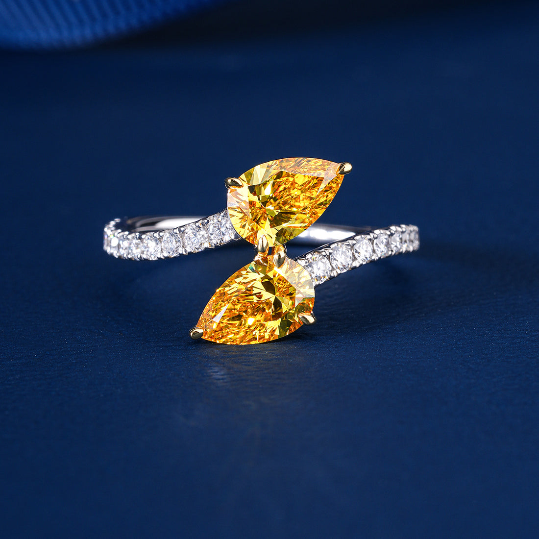 1.6 ct Yellow Lab Grown Diamond Open Style Bridal Promise Engagement Ring